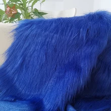 Royal blue 9cm plush faux fur fabric for winter coat vest stage cosplay decor long fur fabric tissue DIY 150*50cm 1pc SP5420