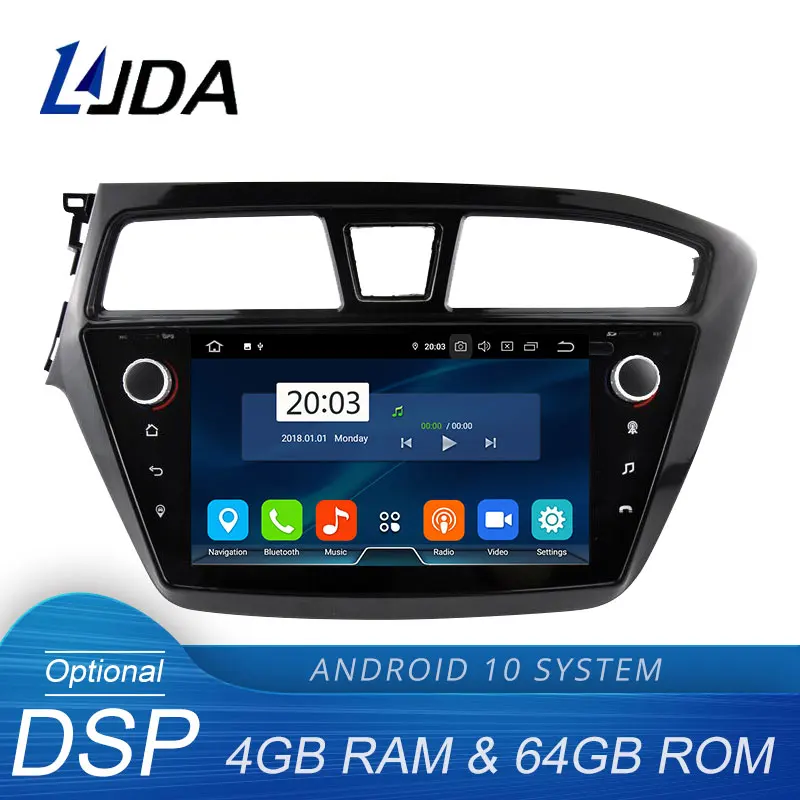 Автомобильный мультимедийный плеер LJDA 9 дюймов Android 10 0 для HYUNDAI i20 2015 2016 2017 GPS