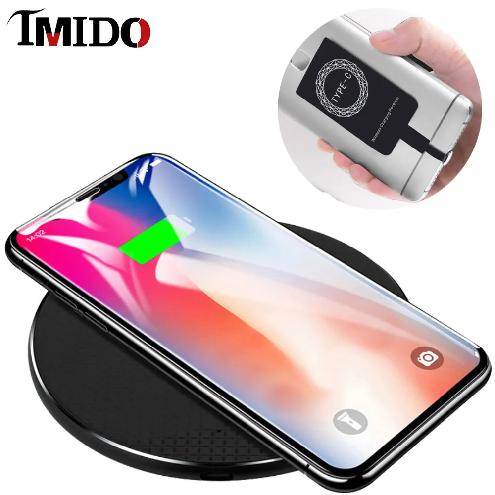 Лучшее Беспроводное зарядное устройство Qi для huawei P10 P20 Oneplus 6t 7 Pro умная Беспроводная зарядная катушка приемник для samsung Iphone 7plus