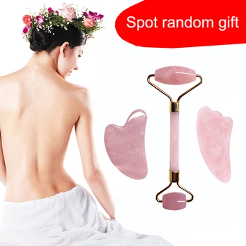 

Massager for face Rose Quartz Stone Slimming gouache scraper Roller scraper Facial Massager Lifting Anti Cellulite Skin Care