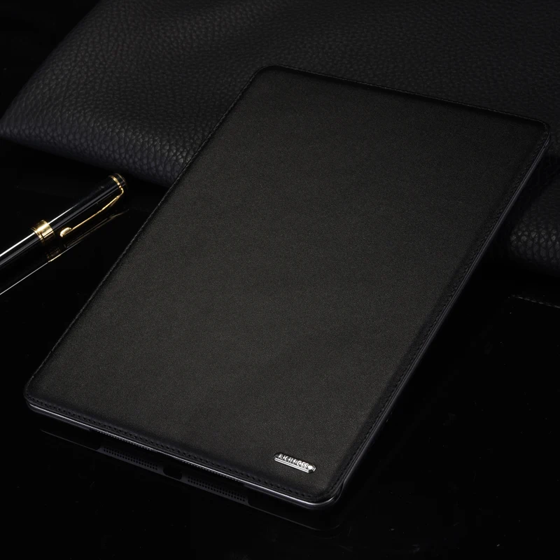 Роскошный чехол-книжка из натуральной воловьей кожи для iPad Air3 10,5 дюймов, Простой деловой смарт-чехол с подставкой для Apple iPad Pro 10,5" - Цвет: Air3 Pro 10.5 Black
