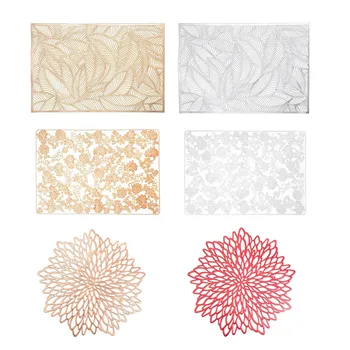 

1pc PVC Hollow Insulation Coaster Pads Table Bowl Mats Home Christmas Wedding Decor Heat Resistant Placemat For Dining Table #15