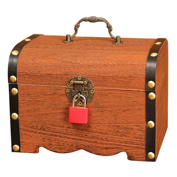 

Wooden Money Coin Box Storage Saving Pot Jar Piggy Bank Holiday Kids Gift