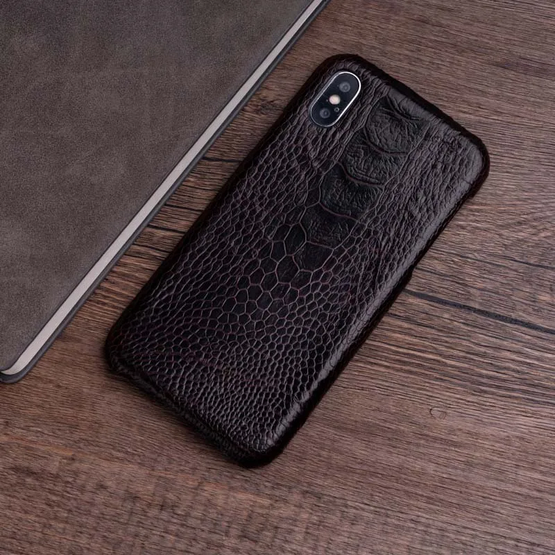 Страусиная кожа чехол для телефона для iPhone X XS Max XR чехол для Apple 5 5S SE 6 6S 7 8 Plus защитный чехол для телефона - Цвет: Синий