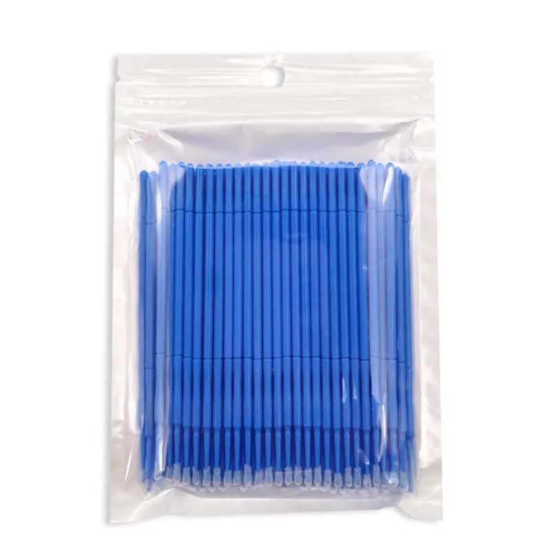 Одноразовые микрощетки для наращивания ресниц ватные палочки для очистки клея аппликатор для щетки палочки для снятия макияжа 100 шт./лот - Цвет: Blue 100pcs