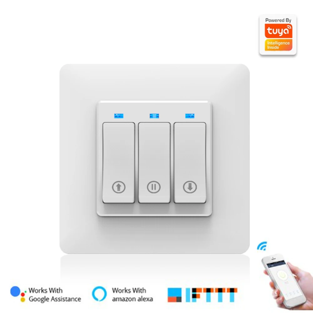 

EU PLUG Smart Curtain Switch Dual-channel Smart life/tuya APP WiFi Remote Control Electric opening and closing curtain shutter