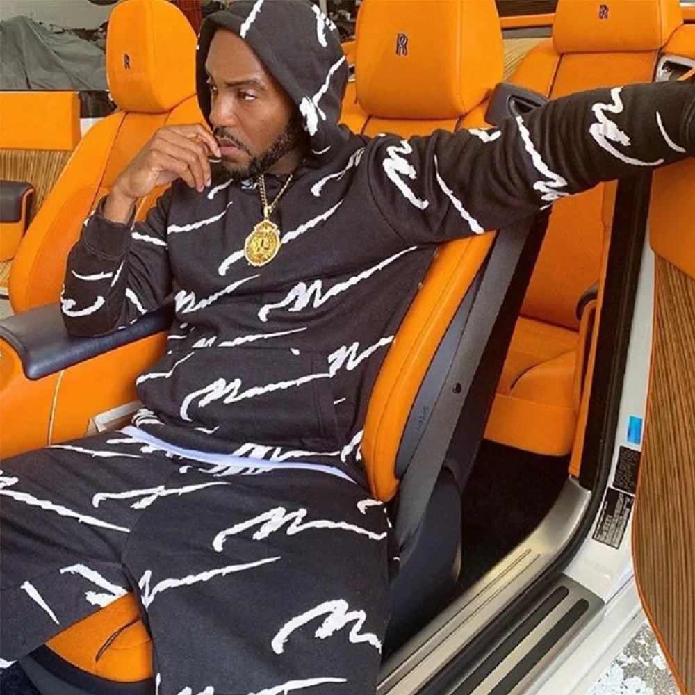 

Mew Hoodie Sport Suit Men Tracksuit Hoodies Sweatshirt Sweatpants Suits Colorful Plaid Hooded Pullover Fitness Fashion Men's Wea