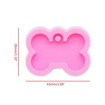 

5Pcs Silicone Bone Shape Pendant Resin Mold DIY Dog Tag Dog Bone Shaped Keychain Resin Casting Mold Resin Craft Tools