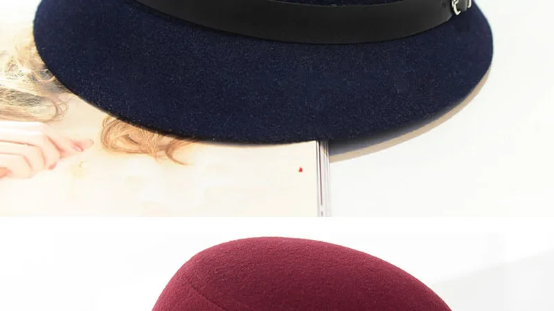 Горячее предложение женский котелок из шерсти Fedoras зимний женский топ Шляпа Сплошной Цвет фетровая шляпа-цилиндр Дамская винтажная Кепка элегантная