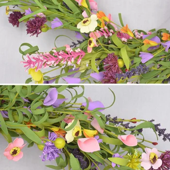 

Artificial Flower Wreath Home Decoration Round Ornaments Plant Easter Christmas Garden Door Garland Wedding Party Spring Summer