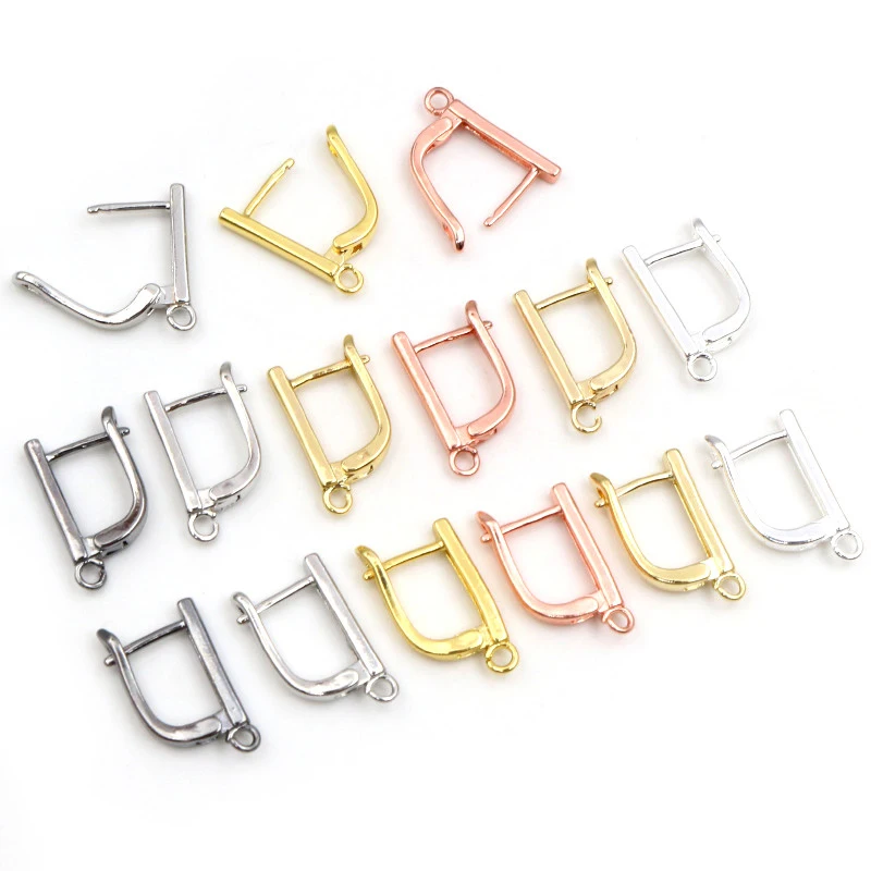 

10pcs 17x10mm Gold Color French Earring Hooks Lever Back Open Loop Setting for DIY Earring Clip Clasp Jewelry Making Accessories