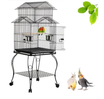 

Metal Pet Bird Cage Parrot Cage Iron Large Bird Houses Outdoor Indoor Cage For Parrots Macaw Cockatiel Breeding Bird Nest