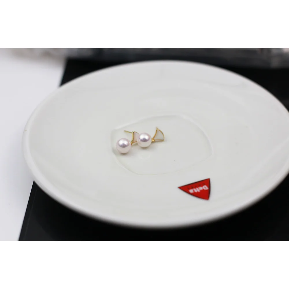 MADALENA SARARA 8.5mm Saltwater Pearl Sakura Pink Akoya Pearl Earrings S925 Earrings Stud Earrings Luxury Elegant Jewelry