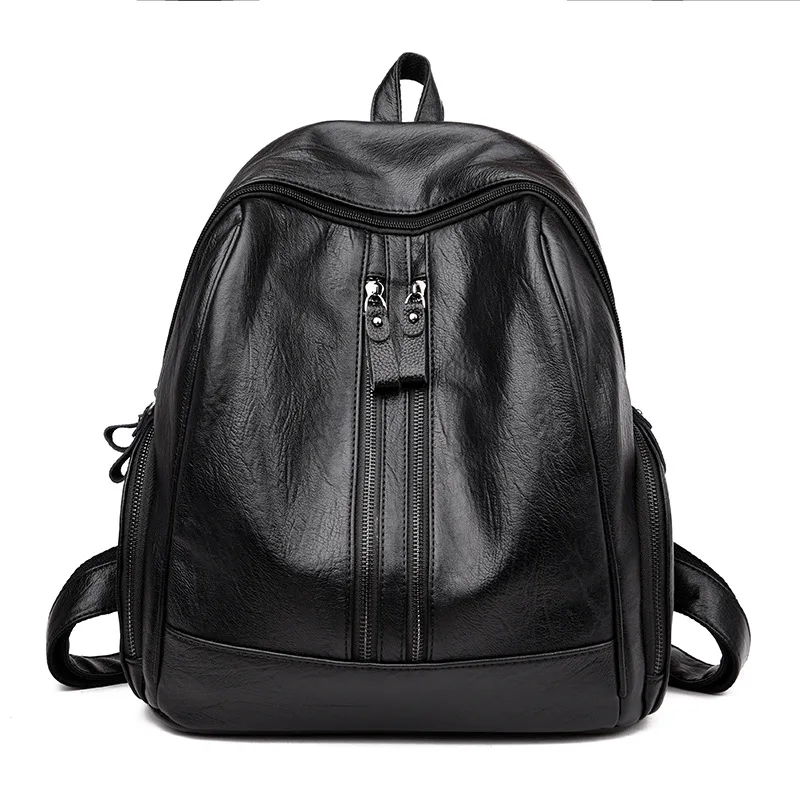 

Backpack Women's 2019 New Style Korean-style Versatile Fashion Soft Leather Women's Backpack Simple Travel Bag School Bag Wholes