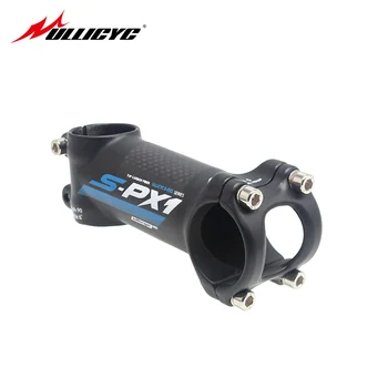 

Ullicyc 3D Forged+Alloy 3K Carbon Fiber Riser Blue Sticker Logo SuperLight Road/MTB Bike Bicycle Stem 6/17degree Bike Parts