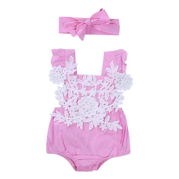 

Newborn Baby Girl Lace Flower Romper Jumpsuit Bodysuit Outfits Summer Clothes