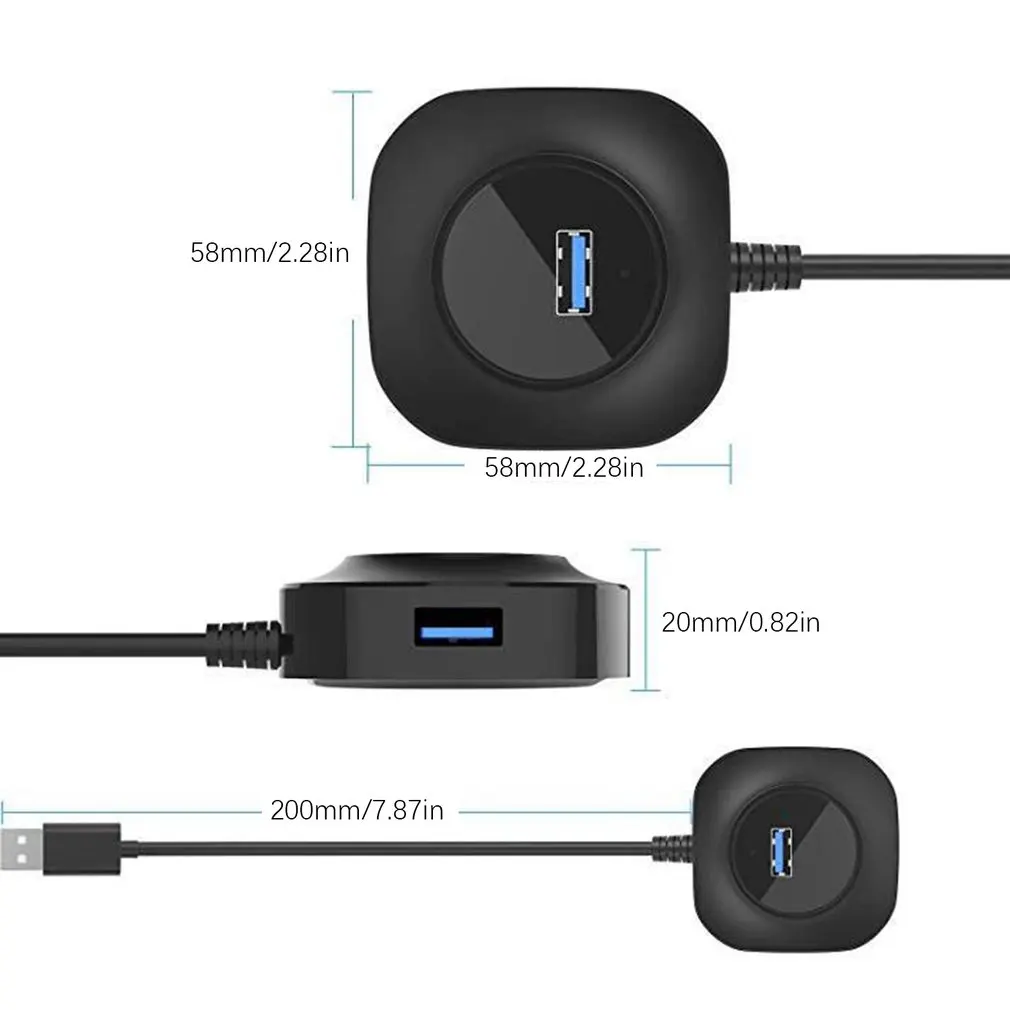 Круглая форма USB C концентратор USB 3,0 концентратор разветвитель несколько USB Hab type C концентратор 2,0 мульти Hab расширитель 4 порта концентратор
