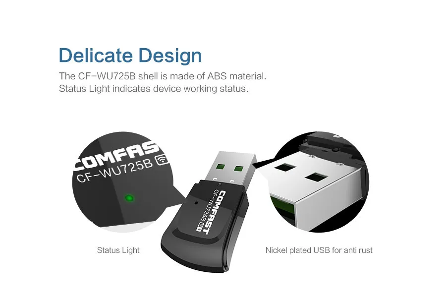 Comfast-WU725B Bluetooth 4,0 150 Мбит/с USB Wi-Fi адаптер LAN wifi сетевая карта Поддержка Window2000/XP/Vista/WIN7