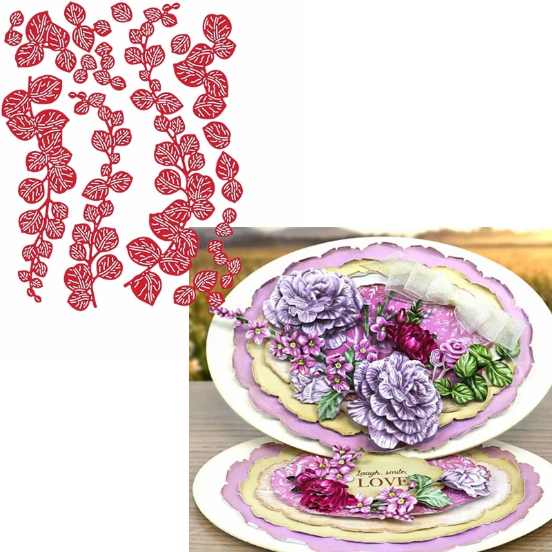 

Green Leaves Of Spring Metal Cutting Dies Green Leaves Die Cuts For Card Making DIY Album New 2019 Embossed Crafts Cards
