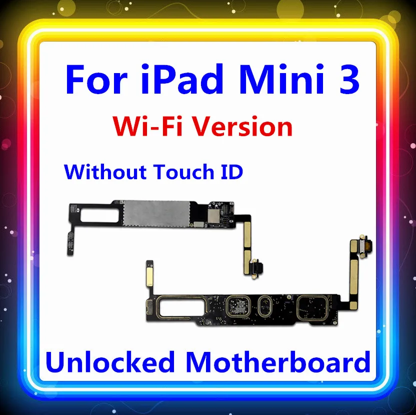Для iPad mini 3 материнская плата wifi версия разблокированная Замена для iPAD mini 3 материнская плата 16 Гб/64 Гб/128 Гб без touch id