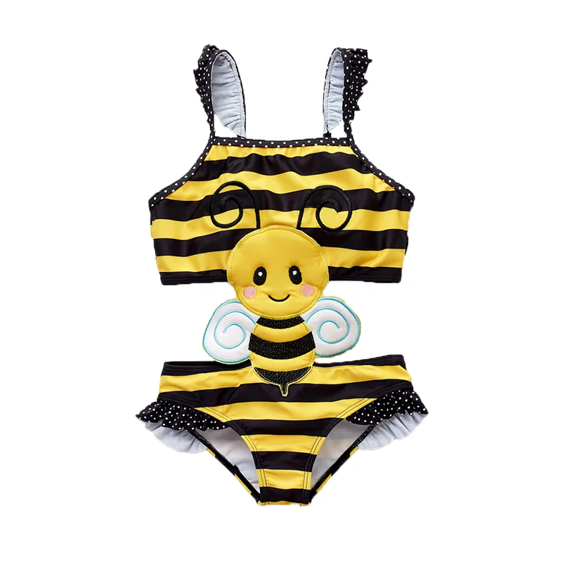 Honeyzone/цельный купальник без рукавов для маленьких девочек, детская пляжная одежда для купания, одежда для купания милый летний детский купальник для детей возрастом от 1 года до 7 лет