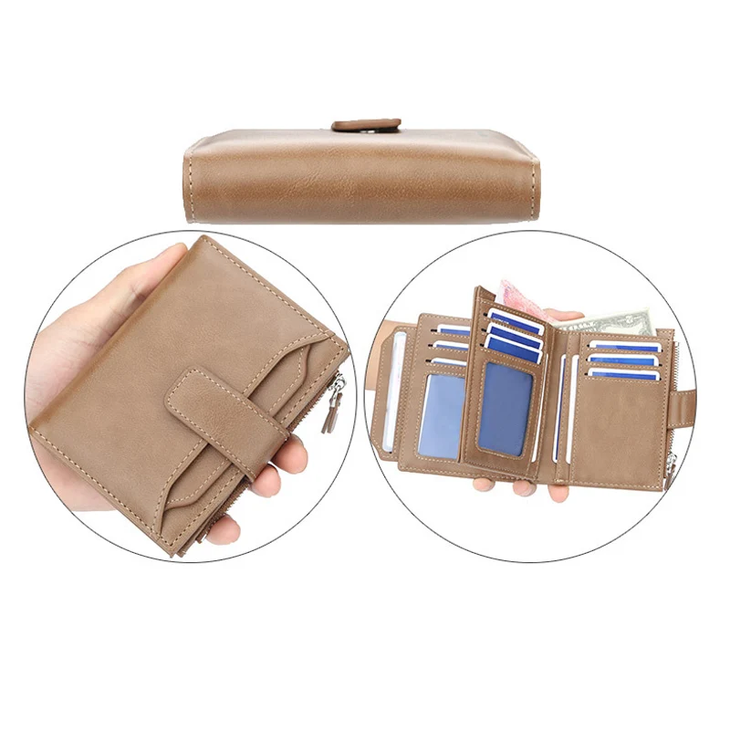 Новинка, мужской модный кошелек-держатель для карт, Cartera Hombre, мужские короткие кошельки из искусственной кожи на молнии, мужские подарки, кошелек для монет