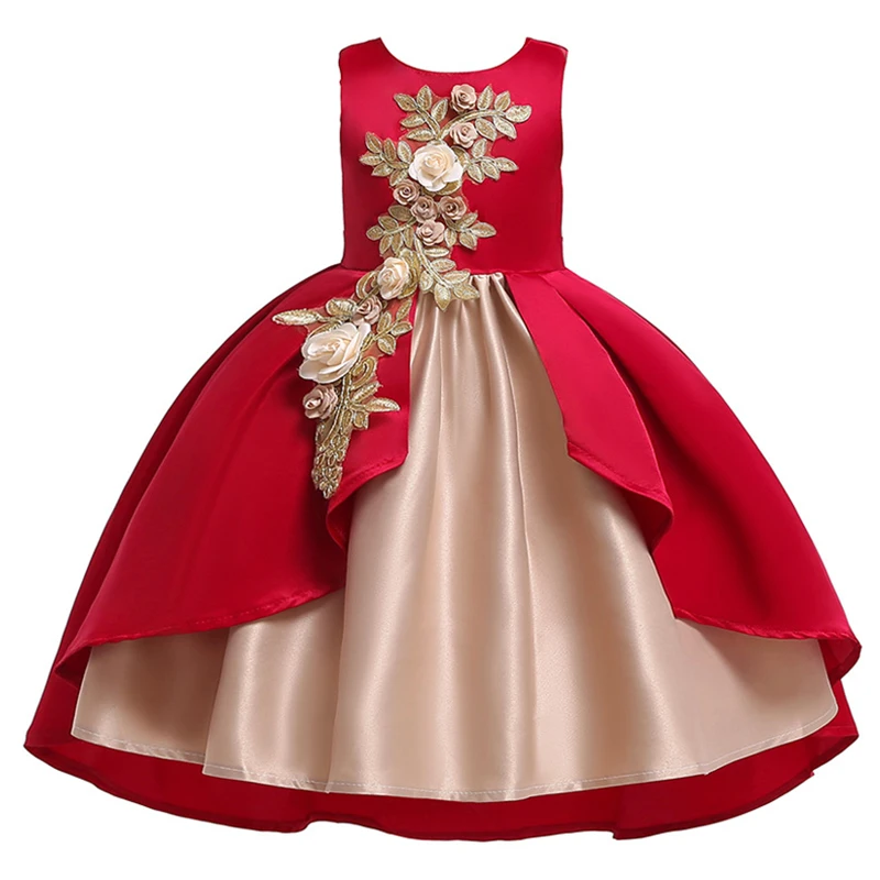 3 цвета, платье принцессы для девочек повседневное милое платье-пачка для девочек с цветами, костюм для рождественской вечеринки детские платья для девочек от 2 до 9 лет