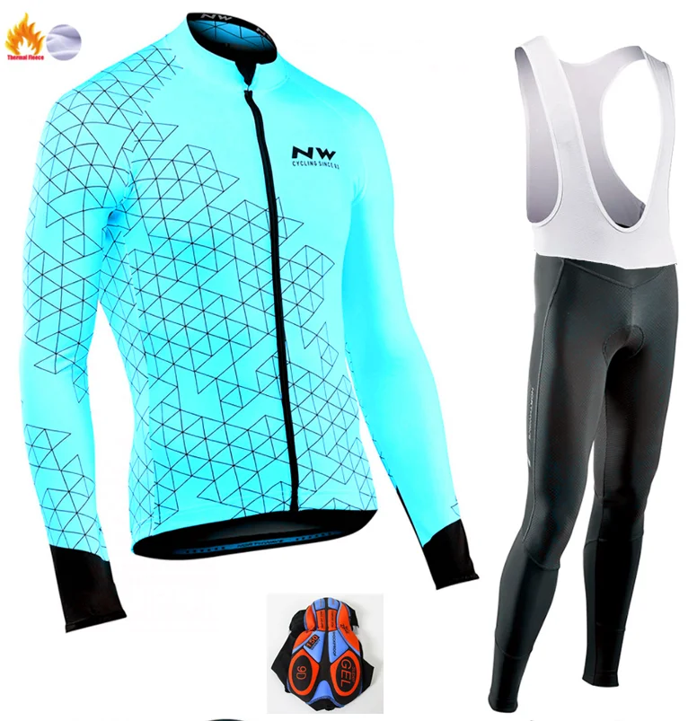 Ropa ciclismo теплый зима Термальность флис велосипедная одежда Для Мужчин's Велоспорт Джерси костюм для прогулок верховой езды на велосипеде, MTB Костюмы комбинезон, комплект - Цвет: Winter Cycling Suit