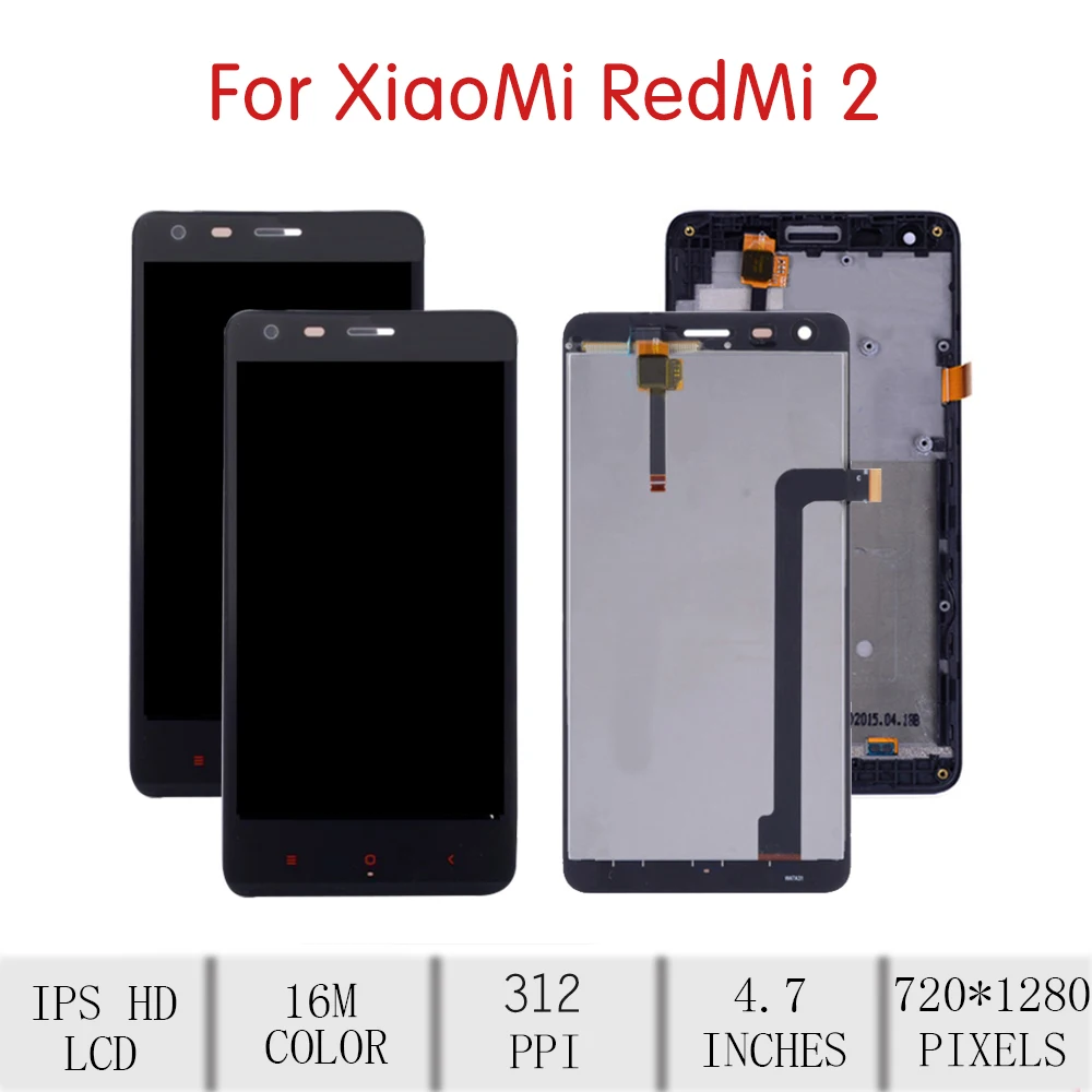 4," экран для XIAOMI Redmi 2A lcd кодирующий преобразователь сенсорного экрана в сборе для Xiaomi Redmi 2 дисплей с рамкой Замена 2 Pro lcd