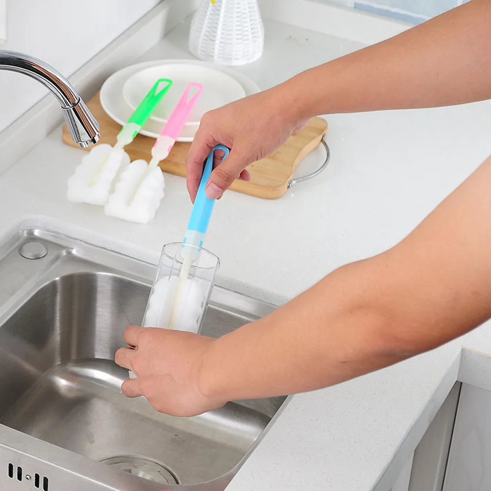 

Cup Glass Washing Cleaning Cleaner Tool Kitchen Handle Sponge Brush Bottle Cup Brush Oil Painting Kitchen Accessories