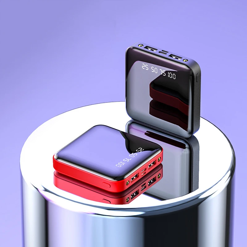 Мини банк питания 20000 мАч 2 USB повербанк Зеркало экран Портативное зарядное устройство Внешний аккумулятор для iPhone huawei Xiaomi внешний аккумулятор