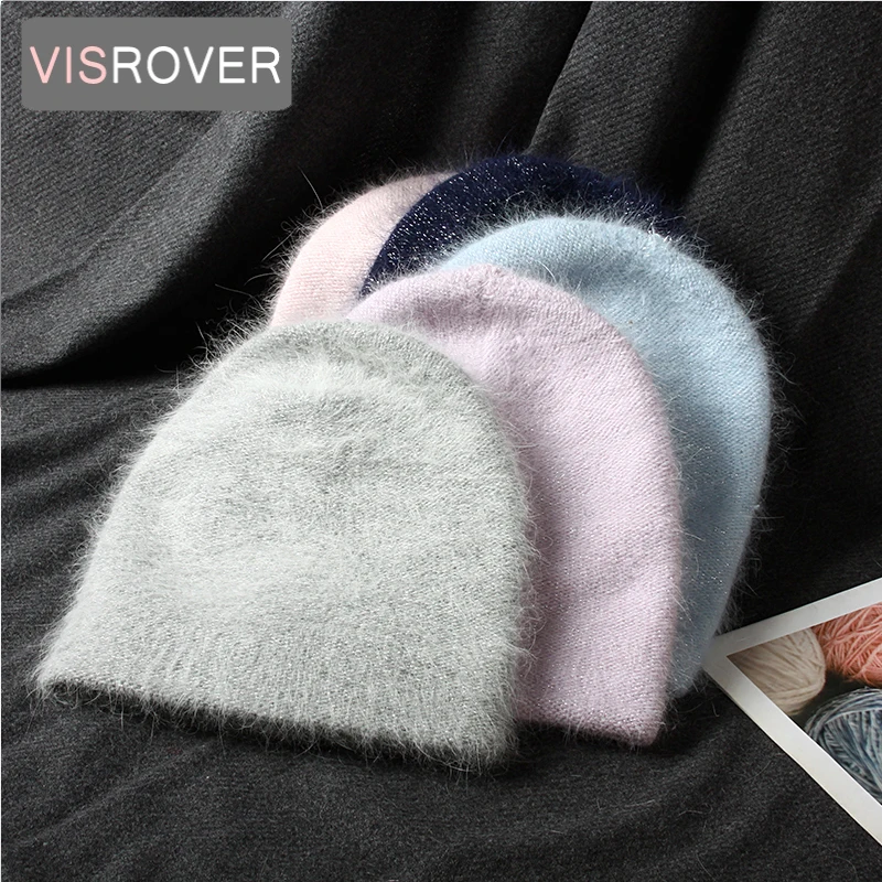 VISROVER 10 colorway унисекс однотонная шапка из кроличьего меха женская зимняя с