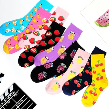 

Fruit Socks Men's and Women's Fashion Brand College Style Socks Long Tube Spring and Autumn New Korean Version Fashion Socks