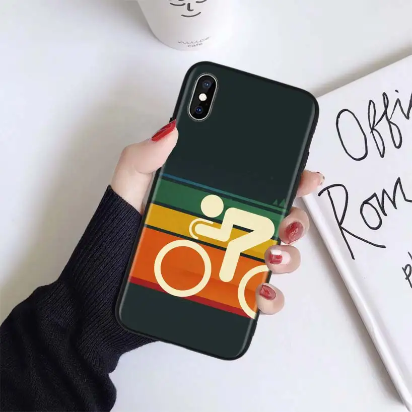 BS074-1 Велосипедный спортивный чехол Coqu для Apple iphone 11 Pro XR XS Max X 7 8 6S Plus 5 5S SE Черный силиконовый чехол для телефона - Цвет: BS074-1