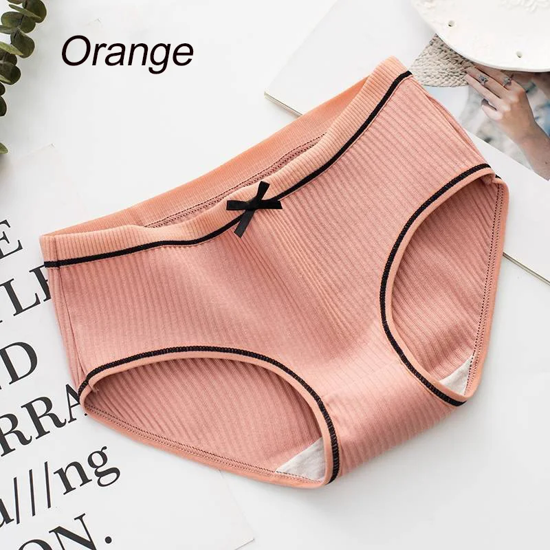 Orange VDOGRIR новые модные соблазнительные женские трусики бесшовные однотонные стринги женские трусы нижнее белье женские s Низкая талия с бантом трусы - Цвет: Orange