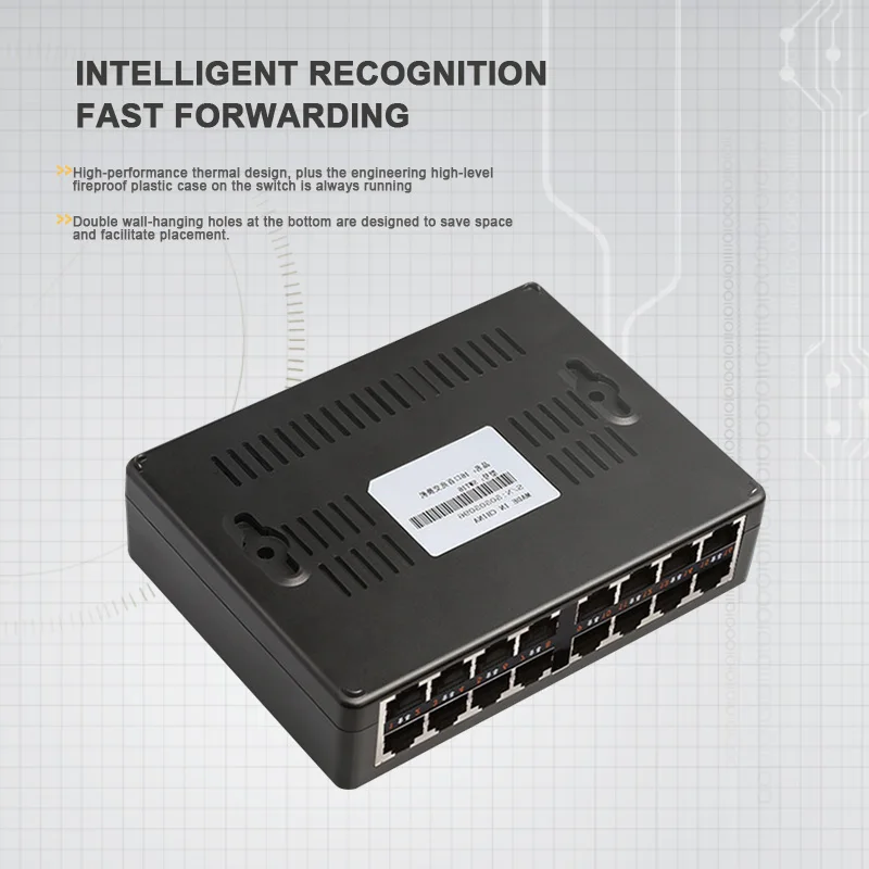 Сетевой коммутатор с 16 портами передачи данных LAN RJ45 быстрый Ethernet-коммутатор 10/100