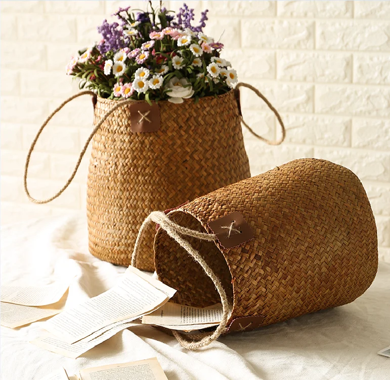 Складная фотокорзина для морских водорослей декоративное растение из ротанга