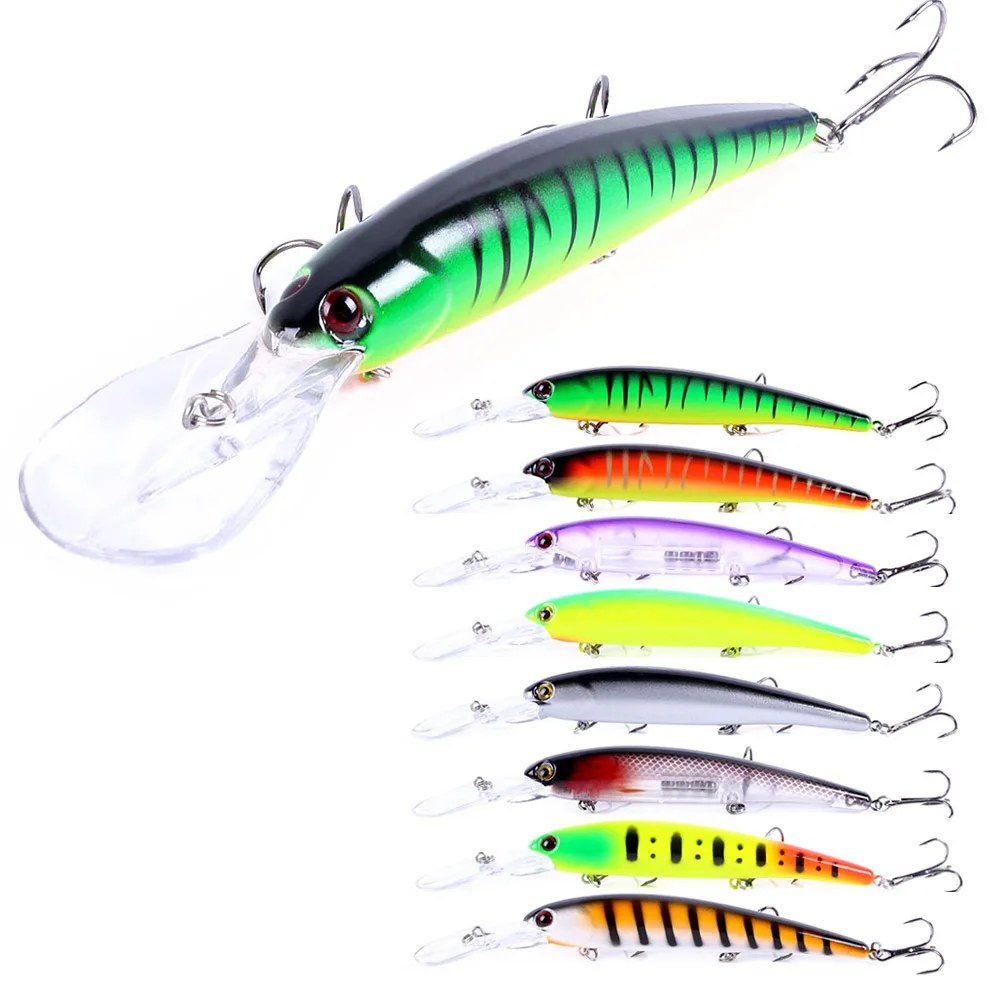 Deep Diving Minnow Wobbler Lure - Premium Fishing Bait for Bass, Pike, Walleye, and Perch