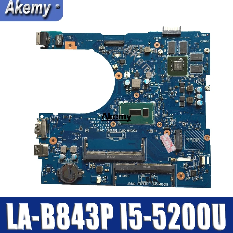 

For Dell 5458 5558 5758 Motherboard with I5-5200U CPU LA-B843P CN-0JVDMM 100% TESTED