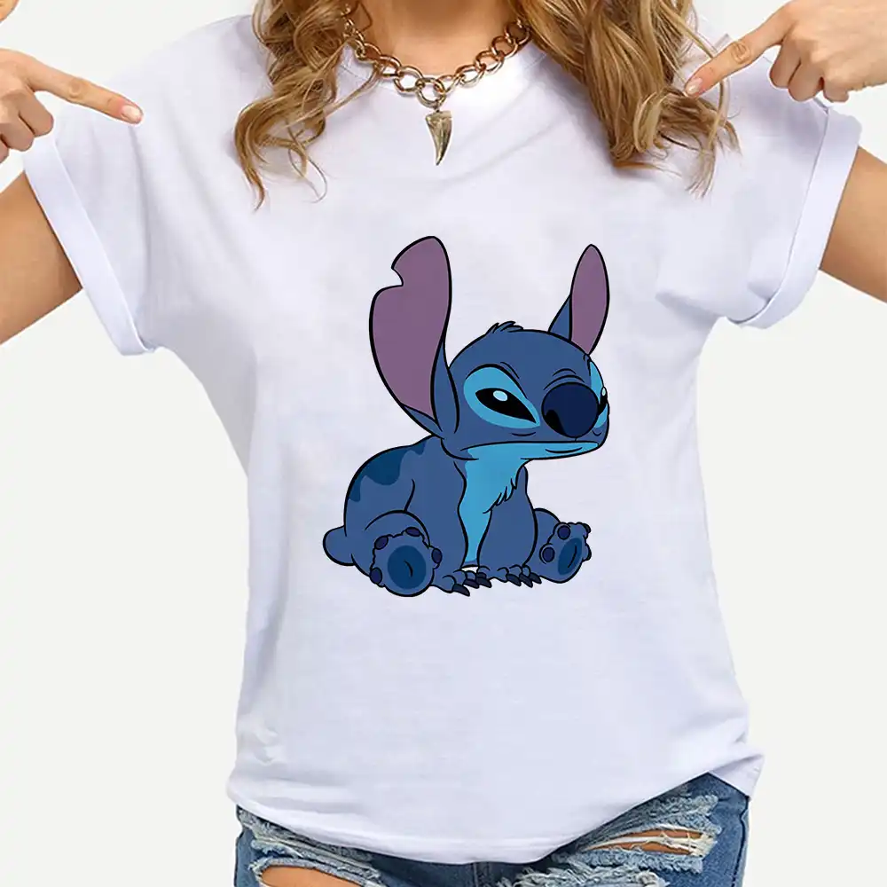 ディズニーtシャツ女性tシャツリロ スティッチプリントtシャツカジュアルホワイト半袖トップス夏ブランド服ドロップシップ Tシャツ Aliexpress