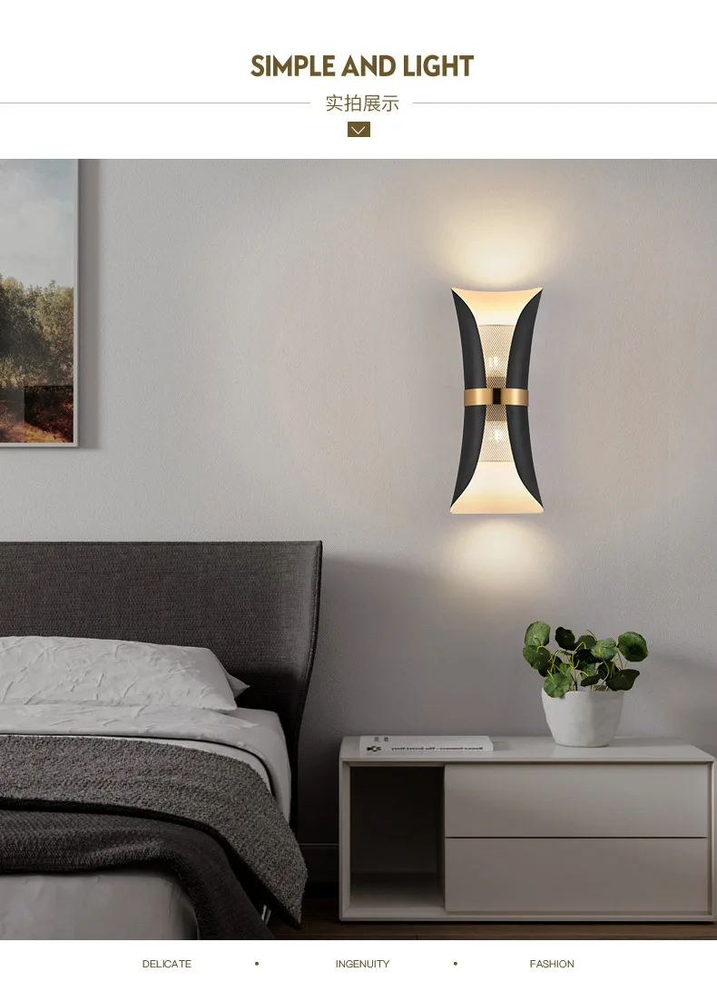 Applique Murale Intérieure Led, Moderne Lampe Murale 16W, Éclairage