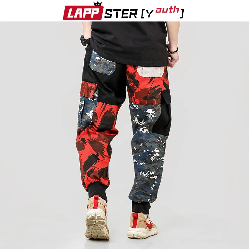 LAPPSTER-Youth Comouflage Cargo pants комбинезоны мужские мешковатые шаровары Лоскутные корейские фасоны бегунов спортивные штаны 5XL