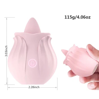 Rose Flower Tongue Vibrator 10 Vibration Modes Silicone Waterproof Sexual Toy for Women Sexy Toys Vibrator 4