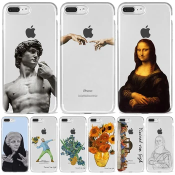 

Alternative statue David art mona lisa licking lollipop fashion Phone Case For iPhone 8 7 6 Plus 11 pro X XS MAX 5 XR 10 Coque
