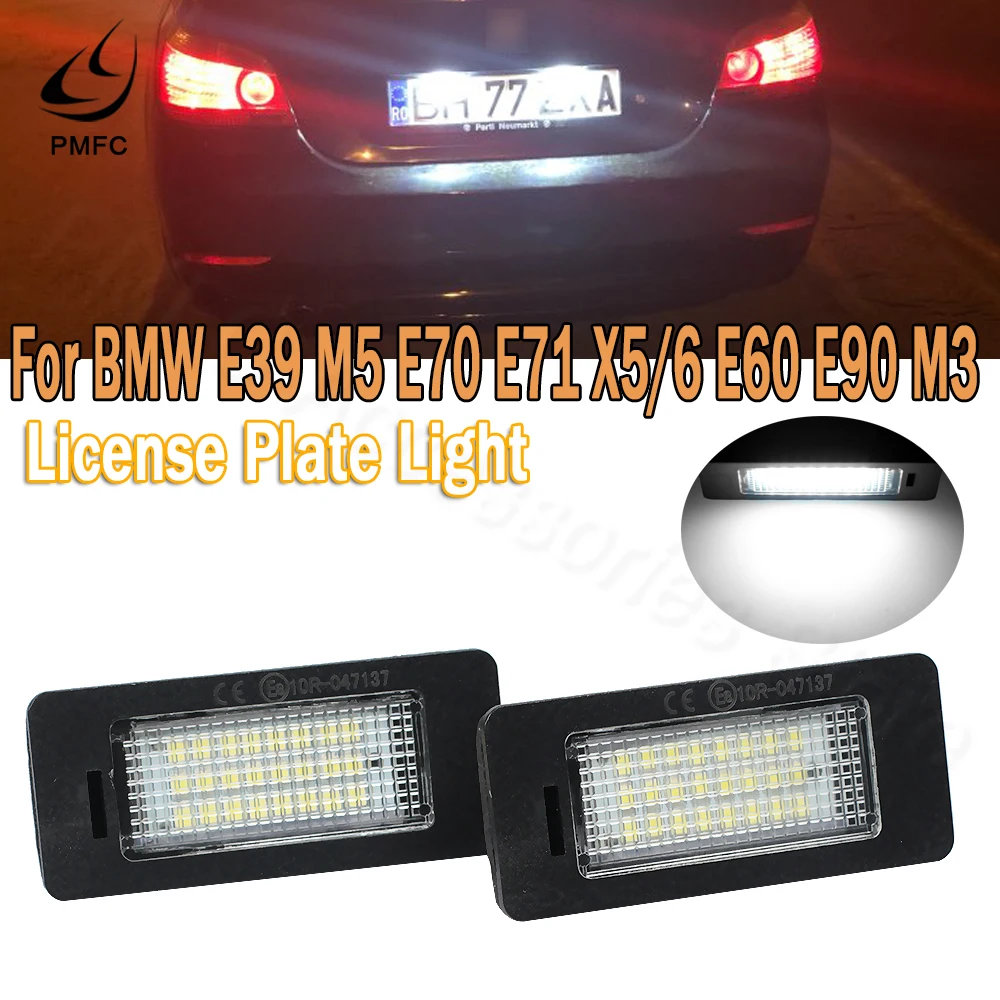 2pc LED Error Free License Plate Light Lamp for BMW 5Series E39 E60 E61 F10 DFB 