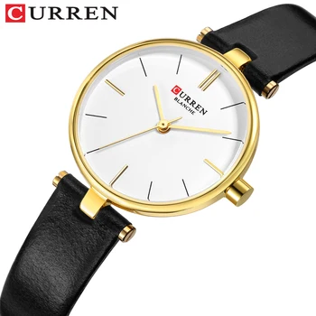 

New Fashion CURREN Brand Simple Leather Strap Gold Watches Women Clock Ladies Casual Dress Quartz Wristwatch Reloj Mujer Gift
