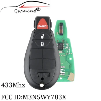 

QWMEND 2+1 Buttons Smart Remote Car Key For Dodge Grand Caravan Chrysler Town For Jeep Cherokee M3N5WY783X IYZ-C01C 433Mhz