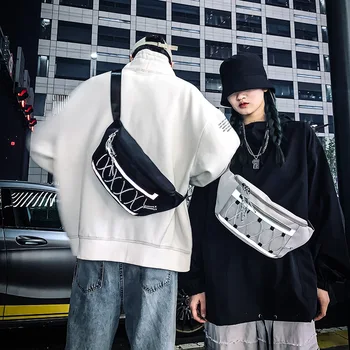 Bolso de pecho de moda para hombre y mujer, bolsa de calle popular, riñonera Coreana de hip hop, bolso de mensajero personalizado