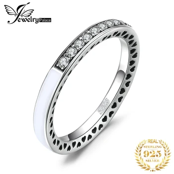 

JPalace Channel Ring 925 Sterling Silver Rings for Women Stackable Wedding Ring Eternity Band Silver 925 Jewelry Fine Jewelry
