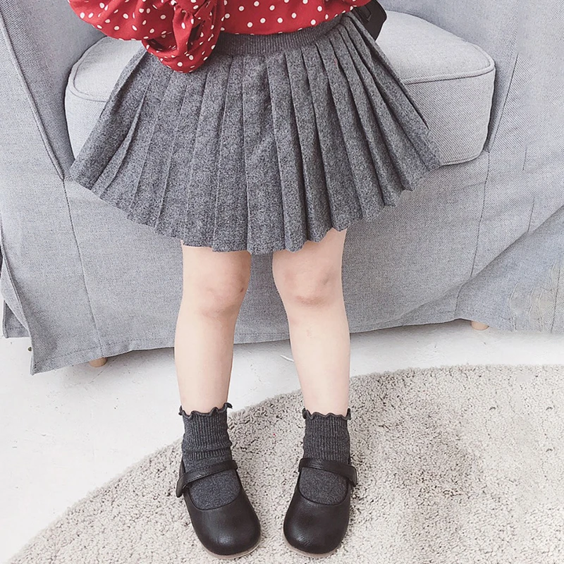 

1-7T Children's Baby Girl Skirt Toddler Teenage Kids Pleated Clothes School Girls Tutu Skirts Bottoms Princess Pleated Skirts